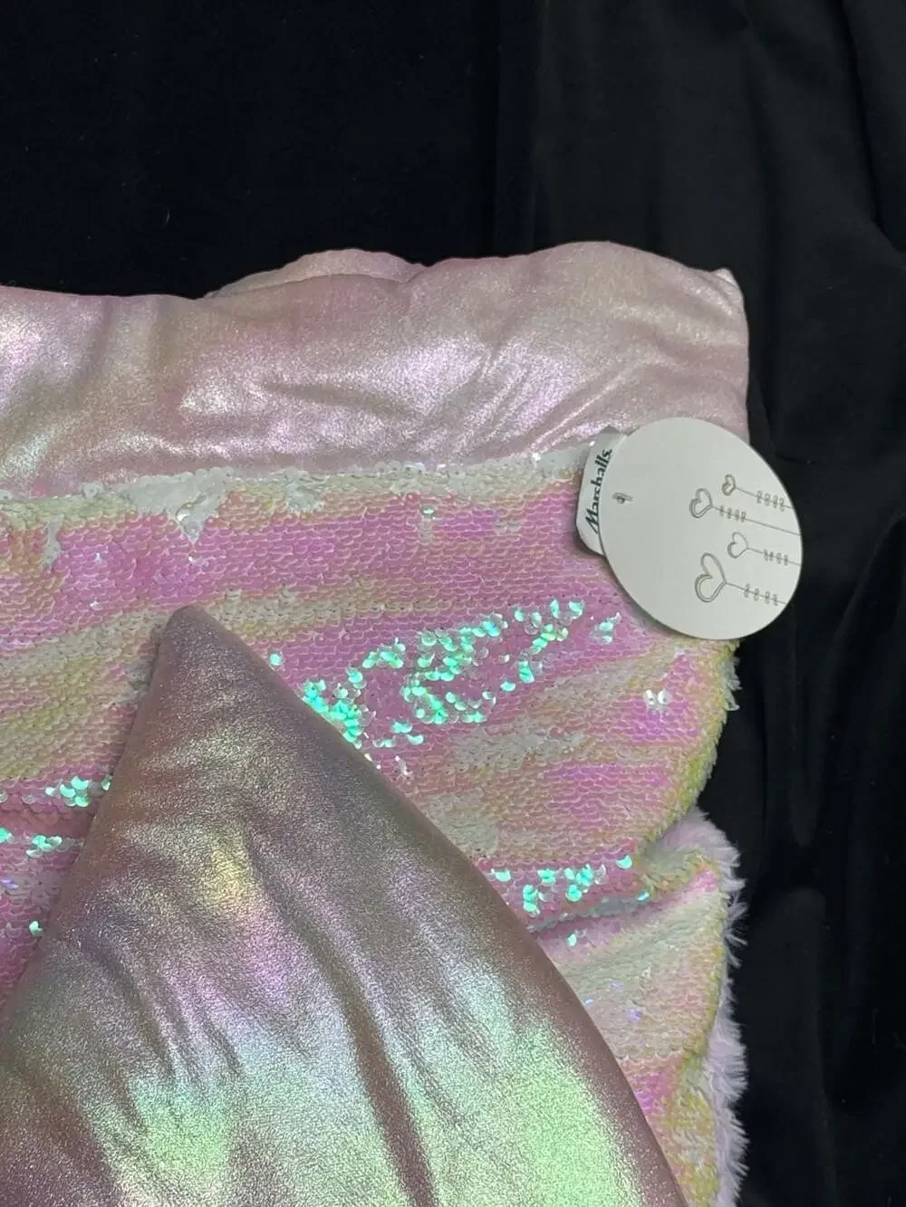 Iridescent Pastel Sequin Mermaid Tail Snuggle Blanket